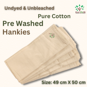 100 % Pure Combed Cotton Hand Kerchief Big Size - Pack of 5 pieces